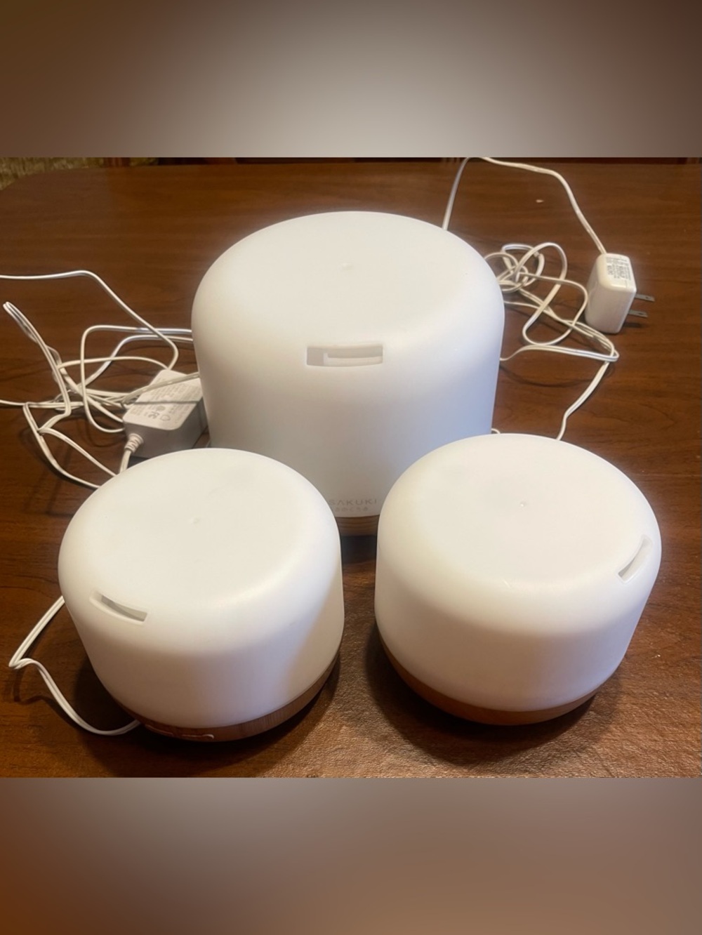 Set of 3 White Electric Essential Oils Diffusers (Aroma Humidifiers)